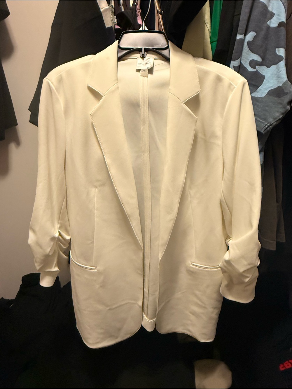 Women's White Open-Front Blazer Jacket